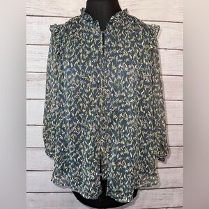 Lauren Conrad XXLarge Blouse - Green & Yellow Floral! 🌼
